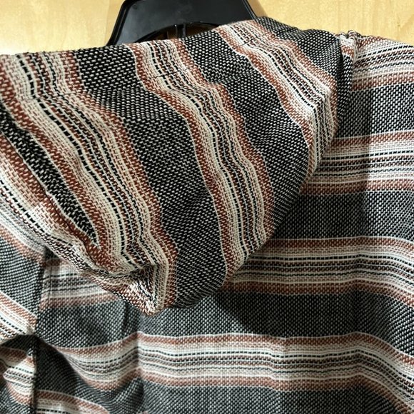 Roxy Womens Sweater XS Extra Small Red Black Aztec Knit Design V Neck Hooded - Picture 6 of 9